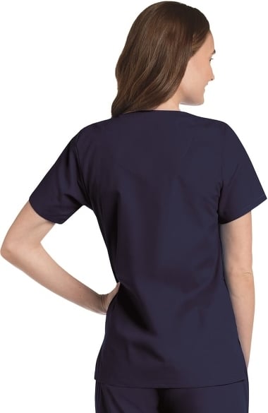 Landau Women's Snap Front 4-Pocket V-Neck Solid Scrub Top | allheart.com