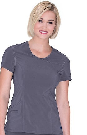 Urbane Performance Women's Banded Surplice Solid Scrub Top