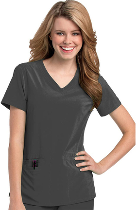 Urbane Performance Women's Motivate V-Neck Solid Scrub Top with Tonal Stitching