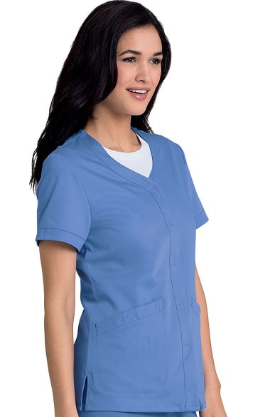 Urbane Ultimate Women's Megan Snap Front Solid Scrub Top | allheart.com