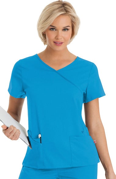 Urbane Ultimate Women's Sophie Crossover Solid Scrub Top | allheart.com