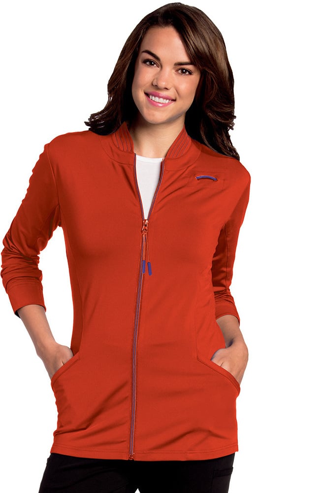 Urbane Ultimate Women's Kristen Zip Front Knit Solid Scrub Jacket ...