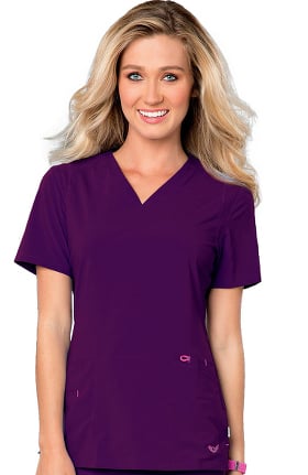 Smitten Women's Rock Goddess V-Neck Solid Scrub Top