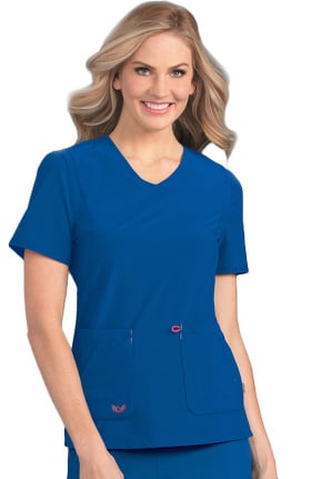 Smitten Women's Notorious V-Neck Solid Scrub Top