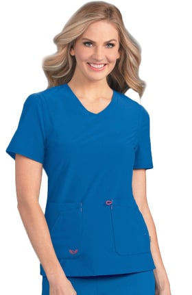 Clearance Smitten Women's Notorious V-Neck Solid Scrub Top