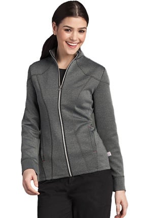 Bliss by Smitten Women's Zip Front Solid Scrub Jacket