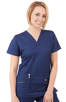 ERGO by LifeThreads Women's V-Neck Solid Scrub Top
