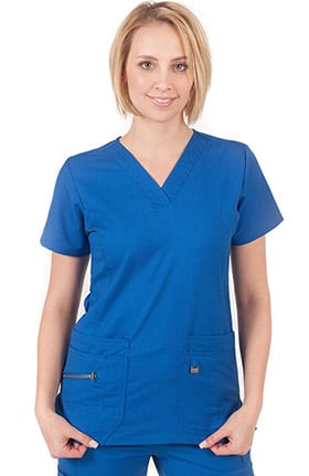 ERGO by LifeThreads Women's V-Neck Solid Scrub Top
