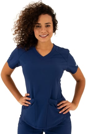 Clearance Contego Active by LifeThreads Women's Utility V-Neck Solid Scrub Top