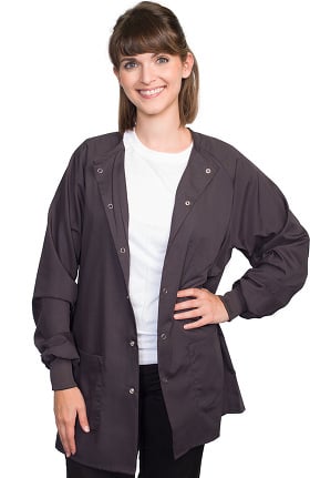 Classic by LifeThreads Unisex Snap Front Warm Up Solid Scrub Jacket