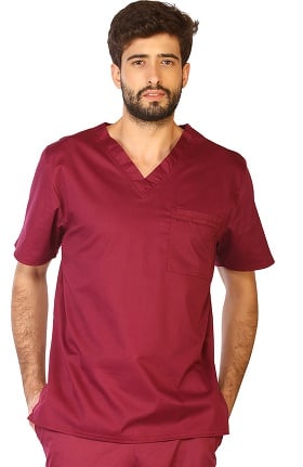Contego by LifeThreads Unisex V-Neck Stretch Solid Scrub Top