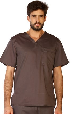 Clearance Contego by LifeThreads Unisex V-Neck Stretch Solid Scrub Top