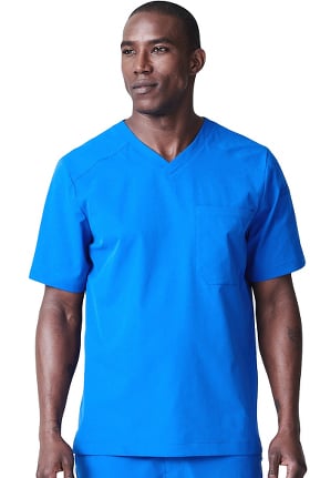 Element by Medelita Men's Apex V-Neck Solid Scrub Top