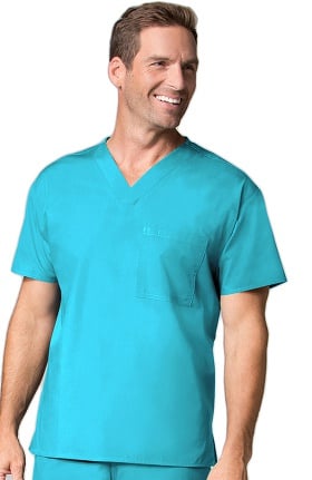 Core by Maevn Unisex V-Neck 1 Pocket Solid Scrub Top