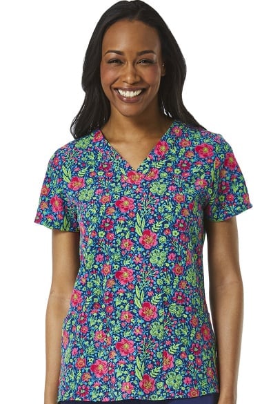 Matrix by Maevn Women's V-Neck Floral Print Scrub Top Clearance | allheart.