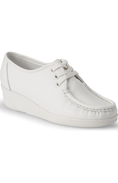 white lace up nursing shoes