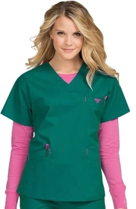 Med Couture Originals Women's Signature V-Neck Solid Scrub Top