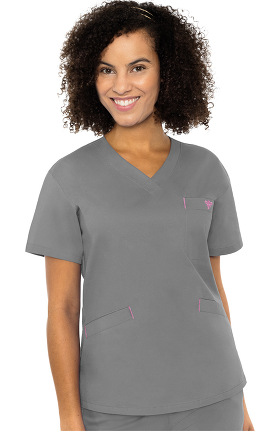 Med Couture Originals Women's Signature V-Neck Solid Scrub Top