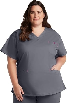 Med Couture Originals Women's Signature V-Neck Solid Scrub Top