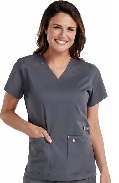 Clearance Med Couture Originals Women's V-Neck Strength Solid Scrub Top
