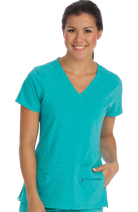 Activate by Med Couture Women's Refined V-Neck Solid Scrub Top