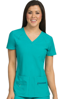 Activate by Med Couture Women's Refined V-Neck Solid Scrub Top