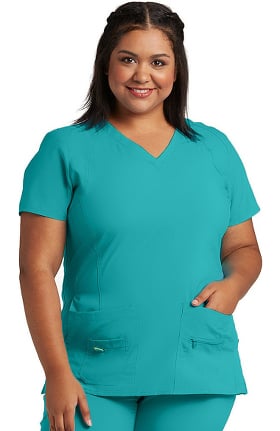 Activate by Med Couture Women's Refined V-Neck Solid Scrub Top