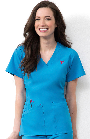 Med Couture Gold Women's Riviera Solid Scrub Top | allheart.com