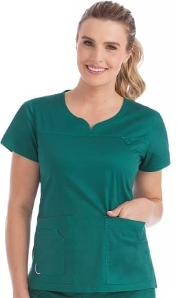 Clearance MC2 by Med Couture Women's Lexi Sport Neckline Solid Scrub Top