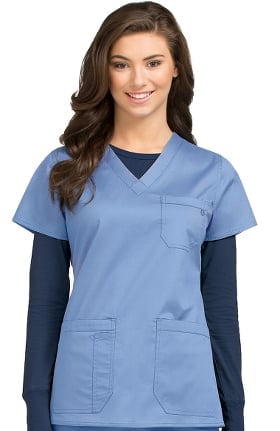 MC2 by Med Couture Women's Niki V-Neck Solid Scrub Top