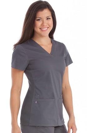 Clearance MC2 by Med Couture Women's Everyday V-Neck Solid Scrub Top