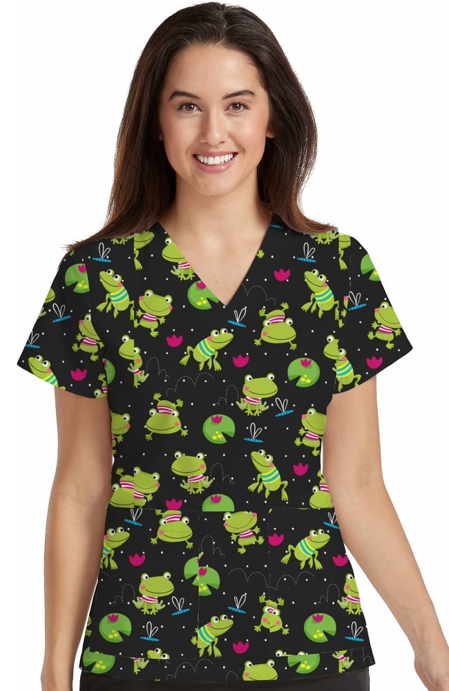 frog print scrubs