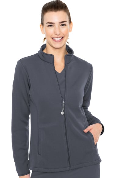 Activate by Med Couture Women's Med Tech Zip Front Solid Scrub Jacket