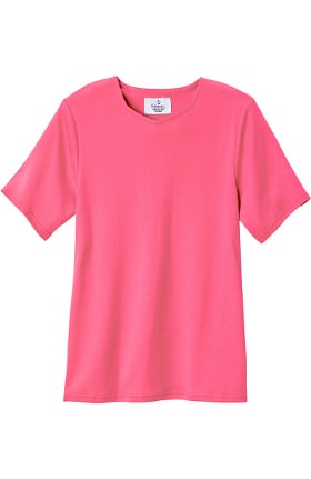 Silvert's Women's Open Back Diamond Neck Solid T-Shirt