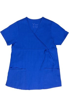 Clearance Vestex® Signature Stretch Women's Maternity Comfort Mock Wrap Solid Scrub Top