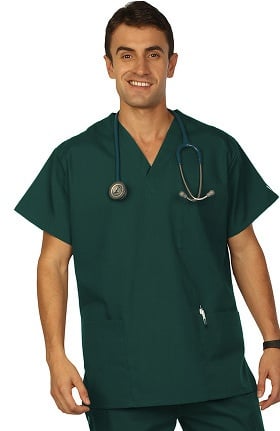 Clearance VESTEX® Basics Unisex 3-Pocket V-Neck Solid Scrub Top