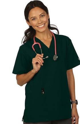 Clearance VESTEX® Basics Women's 2-Pocket V-Neck Solid Scrub Top