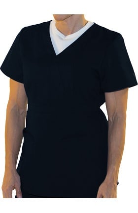 Clearance VESTEX® Basics Women's Mock Wrap Solid Scrub Top