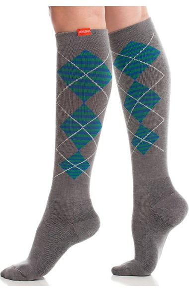 VIM & VIGR Women's 15-20 mmHg Compression Wool Argyle Print Sock