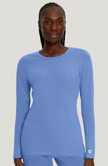 Allure by White Cross Women's Long Sleeve Crew Neck Solid Stretch T-Shirt