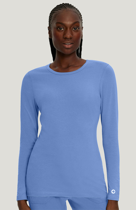 Allure by White Cross Women's Long Sleeve Crew Neck Solid Stretch T-Shirt