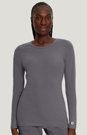 Allure by White Cross Women's Long Sleeve Crew Neck Solid Stretch T-Shirt