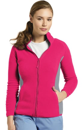 Allure by White Cross Women's Polar Fleece Zip Front Solid Scrub Jacket