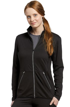 Fit by White Cross Women's Sporty Zip Front Solid Scrub Jacket
