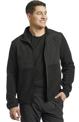 Fit by White Cross Men's Polar Fleece Warm Up Solid Scrub Jacket