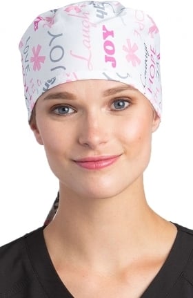 White Cross Women's Cure Wordings Print Scrub Hat