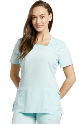 Fit by White Cross Women's Asymmetrical V-Neck Solid Scrub Top
