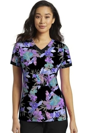 Fit by White Cross Women's Floral Collage Print Scrub Top