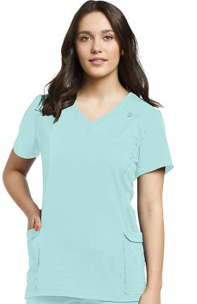 Fit by White Cross Women's Modern V-Neck Solid Scrub Top
