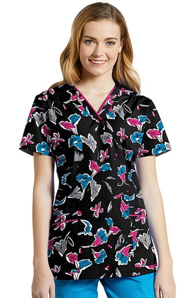 White Cross Women's V-Neck Floral Print Scrub Top Clearance | allheart.com